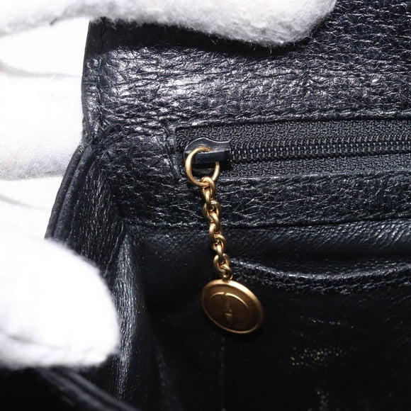 GUCCI Bamboo Hand Bag Leather Black Gold 000 926 0175 Auth ep15867A