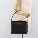 GUCCI Bamboo Hand Bag Leather Black Gold 000 926 0175 Auth ep15867A-25