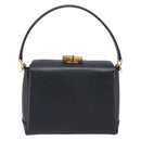 GUCCI Bamboo Hand Bag Leather Black Gold 000 926 0175 Auth ep15867A-3