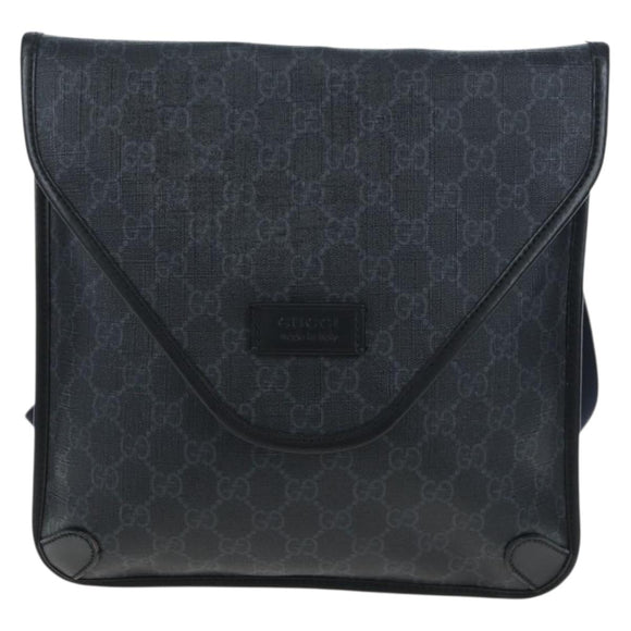 GUCCI GG Supreme Sherry Line Shoulder Bag PVC Black 599521 Auth ep15871A