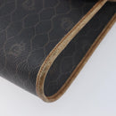 Christian Dior Honeycomb Canvas Shoulder Bag PVC Black Gold Auth ep15874-12