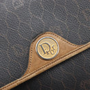 Christian Dior Honeycomb Canvas Shoulder Bag PVC Black Gold Auth ep15874-19