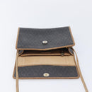 Christian Dior Honeycomb Canvas Shoulder Bag PVC Black Gold Auth ep15874-20