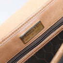 Christian Dior Honeycomb Canvas Shoulder Bag PVC Black Gold Auth ep15874-21