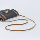 Christian Dior Honeycomb Canvas Shoulder Bag PVC Black Gold Auth ep15874-7