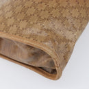 CELINE Macadam Clutch Bag PVC Beige Gold Auth ep15875-16