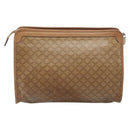 CELINE Macadam Clutch Bag PVC Beige Gold Auth ep15875-2