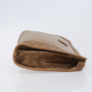 CELINE Macadam Clutch Bag PVC Beige Gold Auth ep15875-3