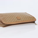 CELINE Macadam Clutch Bag PVC Beige Gold Auth ep15875-5
