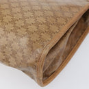 CELINE Macadam Clutch Bag PVC Beige Gold Auth ep15875-7