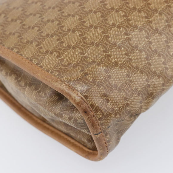 CELINE Macadam Clutch Bag PVC Beige Gold Auth ep15875