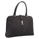 GUCCI GG Canvas Hand Bag Black Silver 002 1072 Auth ep15889-1