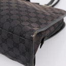 GUCCI GG Canvas Hand Bag Black Silver 002 1072 Auth ep15889-9