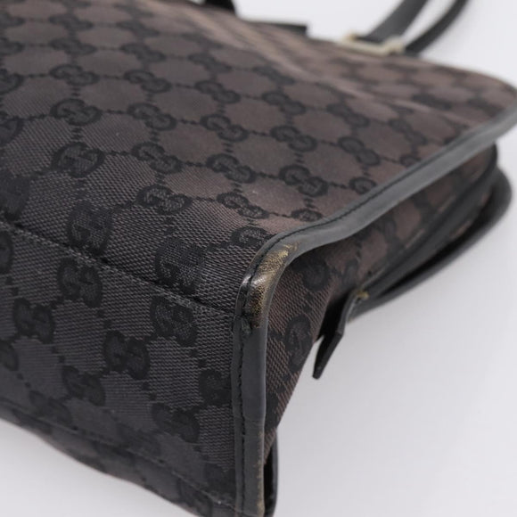 GUCCI GG Canvas Hand Bag Black Silver 002 1072 Auth ep15889