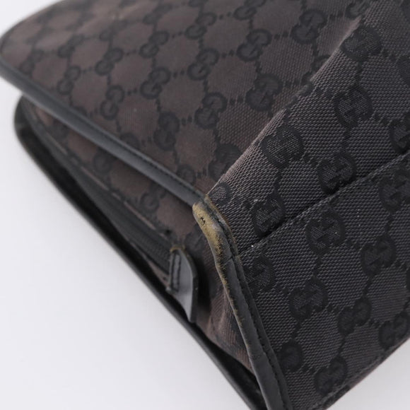 GUCCI GG Canvas Hand Bag Black Silver 002 1072 Auth ep15889