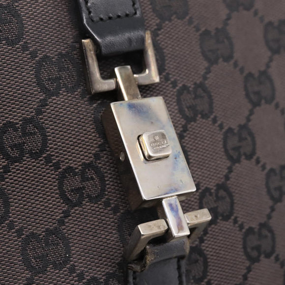 GUCCI GG Canvas Hand Bag Black Silver 002 1072 Auth ep15889