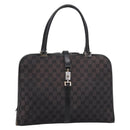 GUCCI GG Canvas Hand Bag Black Silver 002 1072 Auth ep15889-13