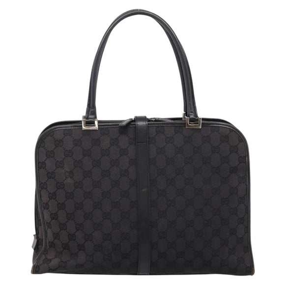GUCCI GG Canvas Hand Bag Black Silver 002 1072 Auth ep15889