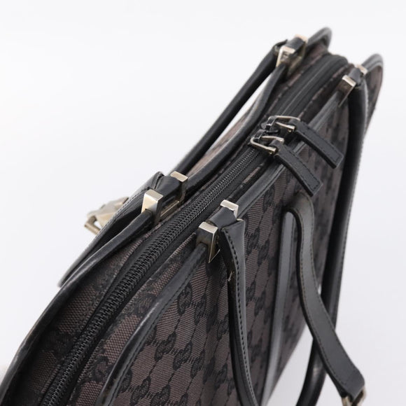 GUCCI GG Canvas Hand Bag Black Silver 002 1072 Auth ep15889