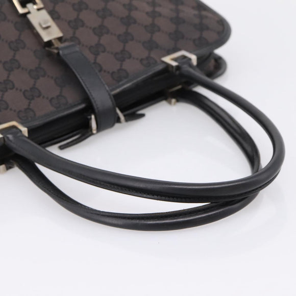 GUCCI GG Canvas Hand Bag Black Silver 002 1072 Auth ep15889