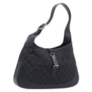 GUCCI GG Canvas Jackie Shoulder Bag Black Silver 001 3306 Auth ep15894-1