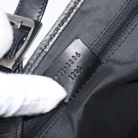 GUCCI GG Canvas Jackie Shoulder Bag Black Silver 001 3306 Auth ep15894