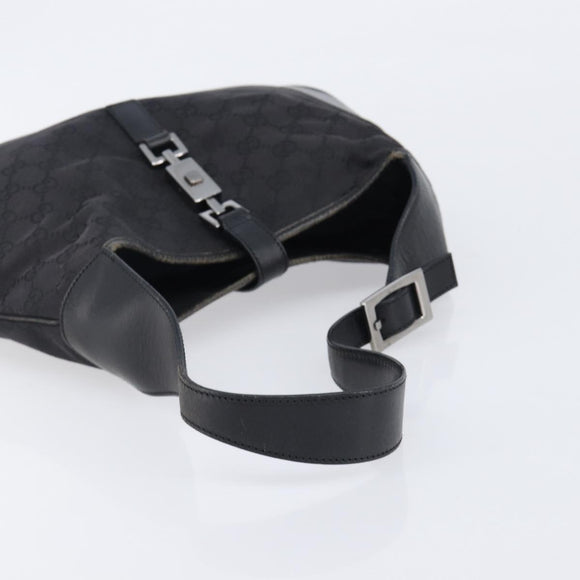 GUCCI GG Canvas Jackie Shoulder Bag Black Silver 001 3306 Auth ep15894