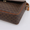 CELINE Macadam Canvas Shoulder Bag PVC Leather Brown Gold Auth ep15895-9