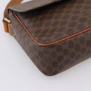 CELINE Macadam Canvas Shoulder Bag PVC Leather Brown Gold Auth ep15895-14