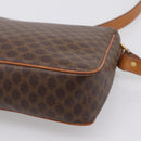 CELINE Macadam Canvas Shoulder Bag PVC Leather Brown Gold Auth ep15895-15