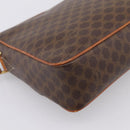 CELINE Macadam Canvas Shoulder Bag PVC Leather Brown Gold Auth ep15895-16