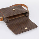 CELINE Macadam Canvas Shoulder Bag PVC Leather Brown Gold Auth ep15895-18