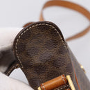 CELINE Macadam Canvas Shoulder Bag PVC Leather Brown Gold Auth ep15895-10