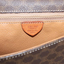 CELINE Macadam Canvas Shoulder Bag PVC Leather Brown Gold Auth ep15895-12