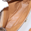 CELINE Macadam Canvas Shoulder Bag PVC Leather Brown Gold Auth ep15895-11