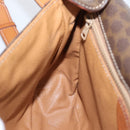 CELINE Macadam Canvas Shoulder Bag PVC Leather Brown Gold Auth ep15895-21