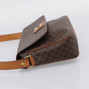 CELINE Macadam Canvas Shoulder Bag PVC Leather Brown Gold Auth ep15895-3