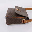 CELINE Macadam Canvas Shoulder Bag PVC Leather Brown Gold Auth ep15895-4