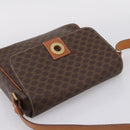 CELINE Macadam Canvas Shoulder Bag PVC Leather Brown Gold Auth ep15895-6