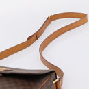 CELINE Macadam Canvas Shoulder Bag PVC Leather Brown Gold Auth ep15895-8