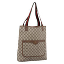 GUCCI GG Supreme Web Sherry Line Tote Bag Beige Gold 39 02003 Auth ep15903-1
