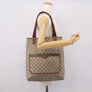GUCCI GG Supreme Web Sherry Line Tote Bag Beige Gold 39 02003 Auth ep15903-21
