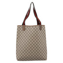 GUCCI GG Supreme Web Sherry Line Tote Bag Beige Gold 39 02003 Auth ep15903-2