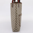 GUCCI GG Supreme Web Sherry Line Tote Bag Beige Gold 39 02003 Auth ep15903-3