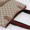 GUCCI GG Supreme Web Sherry Line Tote Bag Beige Gold 39 02003 Auth ep15903-6