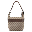 GUCCI GG Canvas Shoulder Bag Beige Silver 001 4299 Auth ep15906-2