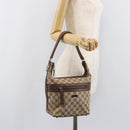 GUCCI GG Canvas Shoulder Bag Beige Silver 001 4299 Auth ep15906-31