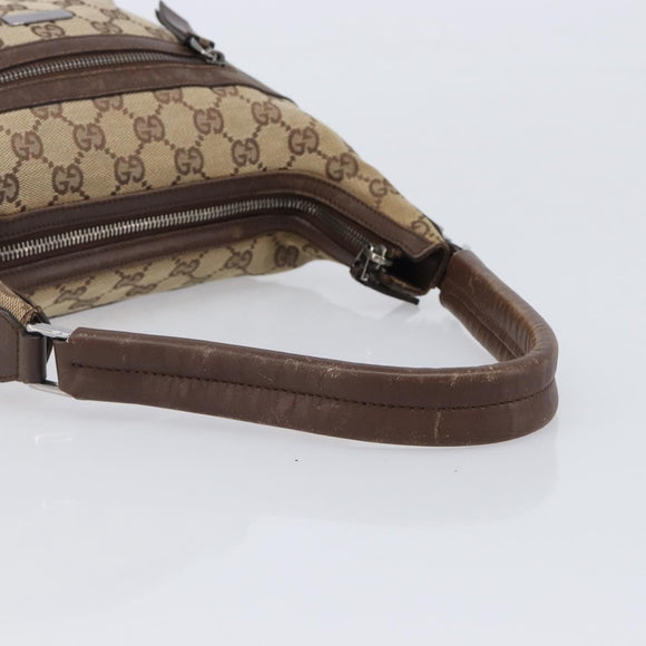 GUCCI GG Canvas Shoulder Bag Beige Silver 001 4299 Auth ep15906