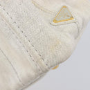 PRADA Canapa PM Hand Bag Canvas Gray Gold Auth ep15913-8