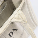 PRADA Canapa PM Hand Bag Canvas Gray Gold Auth ep15913-10